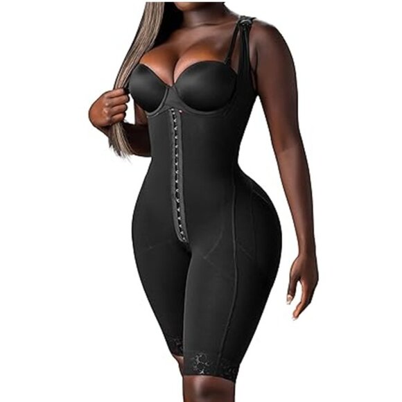 Snatched Body Full-Body Open-Bust Compression Shapewear Black Size XL - Picture 1 of 15